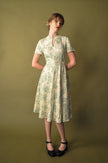 Elise Design Sakura Linen Dress Cream/Light Green