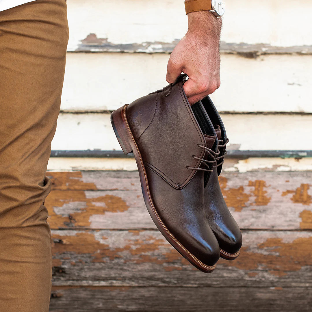 Wild Rhino Bail Lace Up Boot Dark Brown