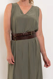 M.A Dainty Lasso Belt Choc/Brass
