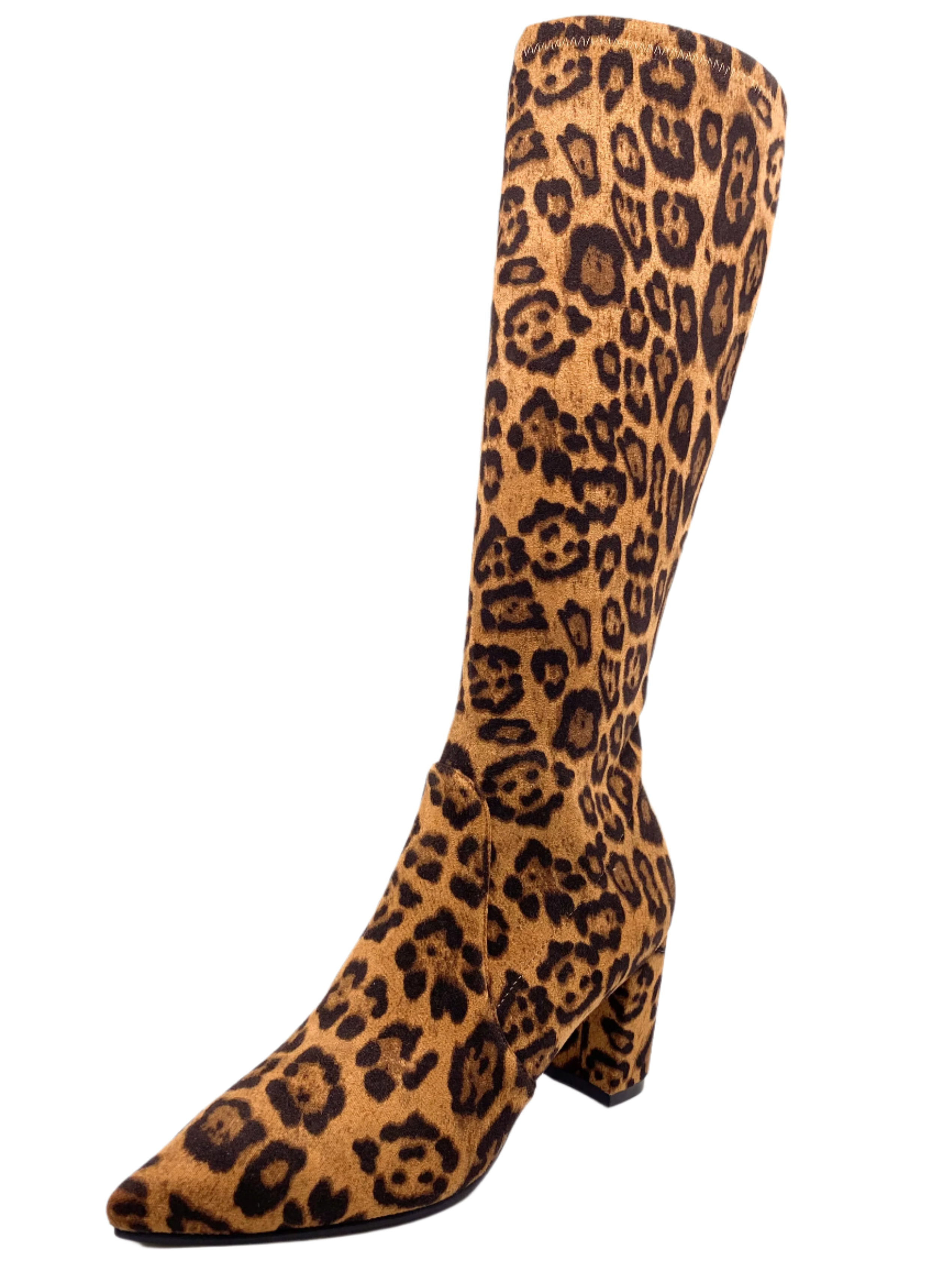 Django & Juliette Norass Leopard Stretch Microsuede