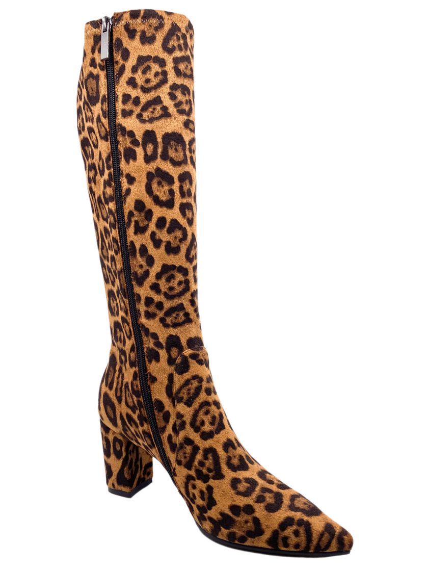 Django & Juliette Norass Leopard Stretch Microsuede