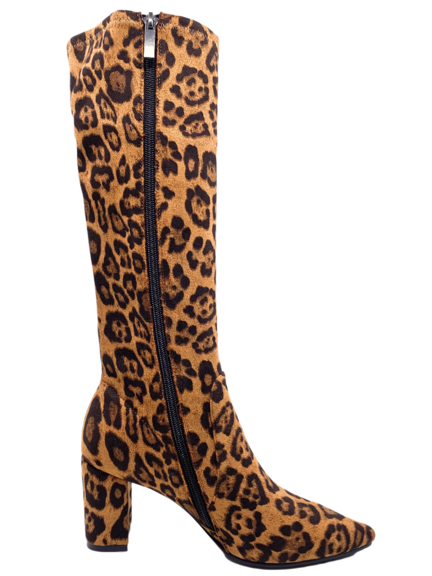 Django & Juliette Norass Leopard Stretch Microsuede