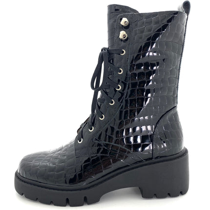 Django & Juliette Ustern Black Patent Croc Leather