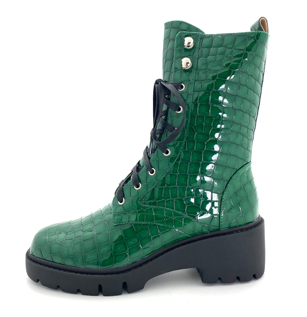 Django & Juliette Ustern Emerald Patent Croc Leather