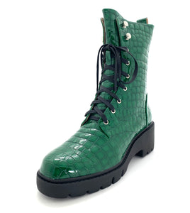 Django & Juliette Ustern Emerald Patent Croc Leather