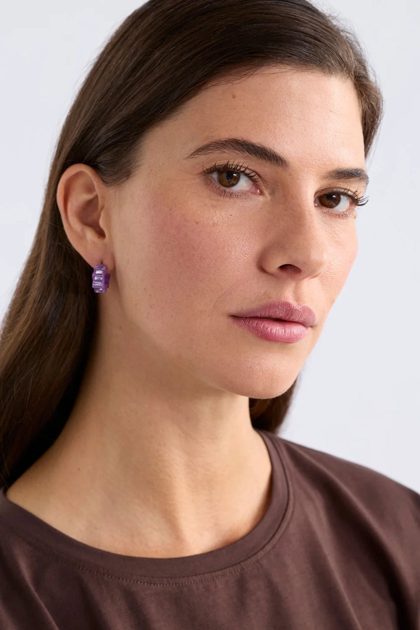 Elk Jolle Mini Hoop Earrings Violet