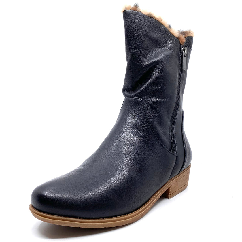Django & Juliette Rudo New Black Leather Ocelot Fur