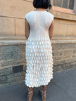 Indulge Me Pleated Top & Bubble Pleated Skirt Dress Cream