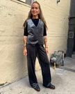 Italian Star Jets Velvet Pant Grey