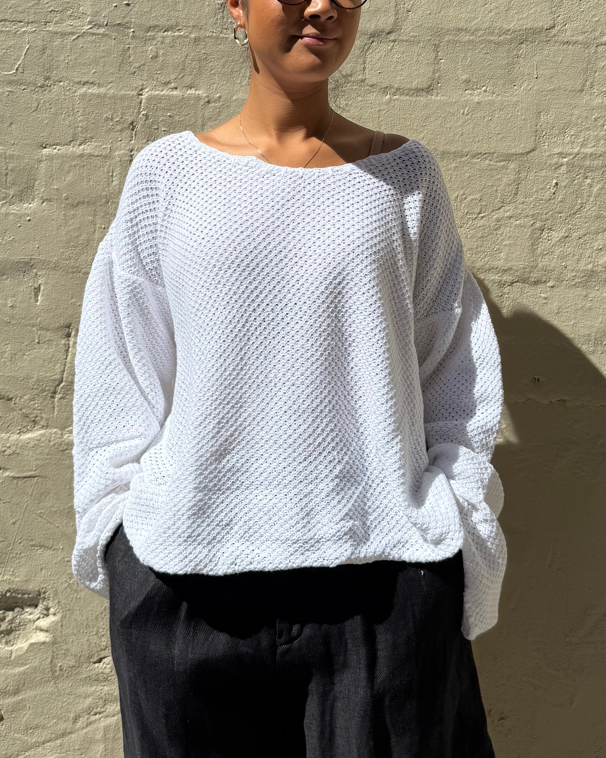 Milkman Waffle Knit Top White