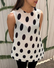 Indulge Me CLO063 Sleeveless Top Spots Ivory/ Black