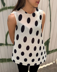 Indulge Me CLO063 Sleeveless Top Spots Ivory/ Black