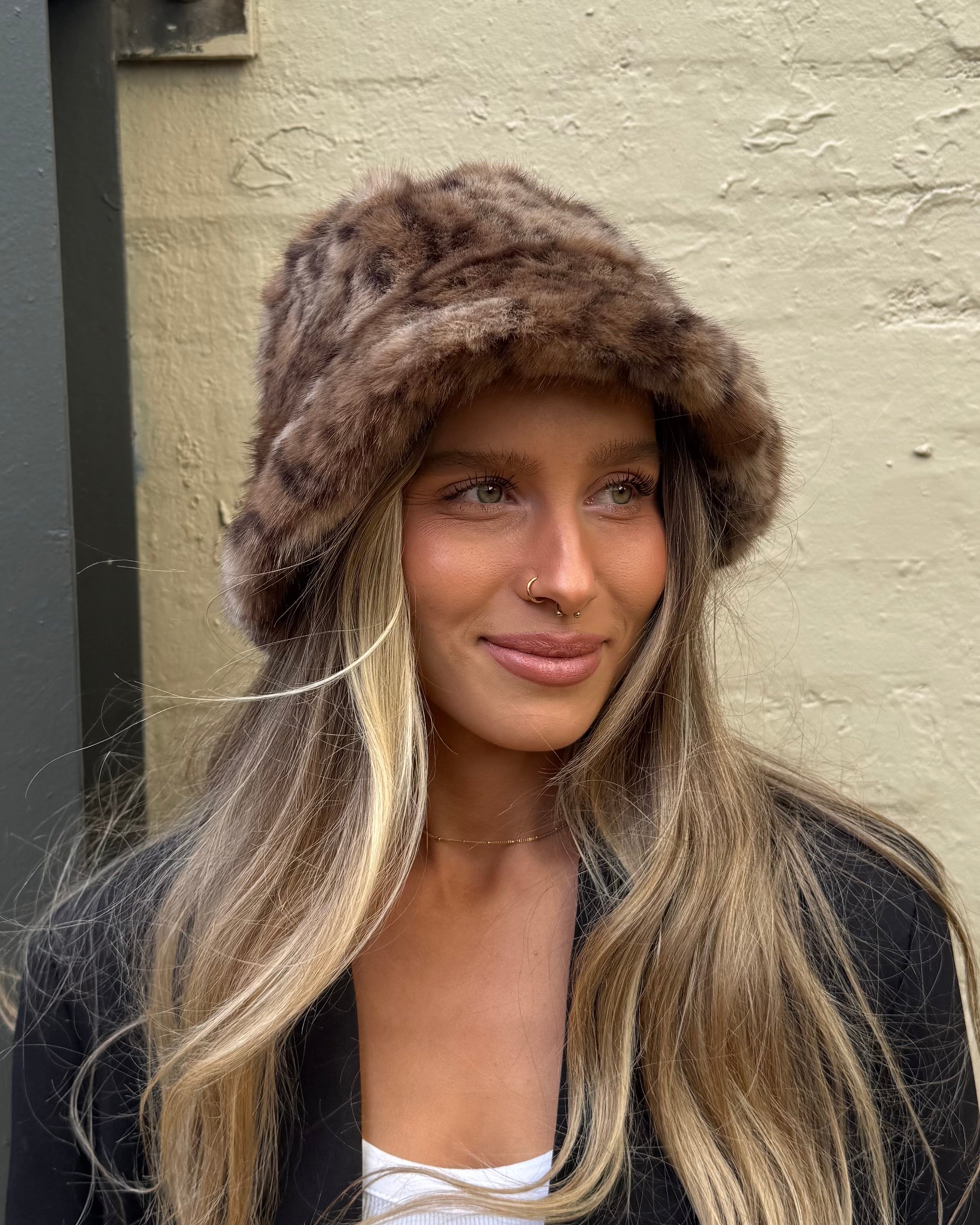 Cinnamon Creations 7532 Leopard Bucket Hat Brown
