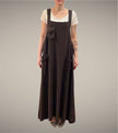 Tibet House GT01 Thick Cotton 3 Pocket Pinafore Dress Dark Brown