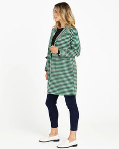 Betty Basics Wanda Coat Green Houndstooth