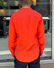Milkman Linen Mandarin Collar Shirt Orange
