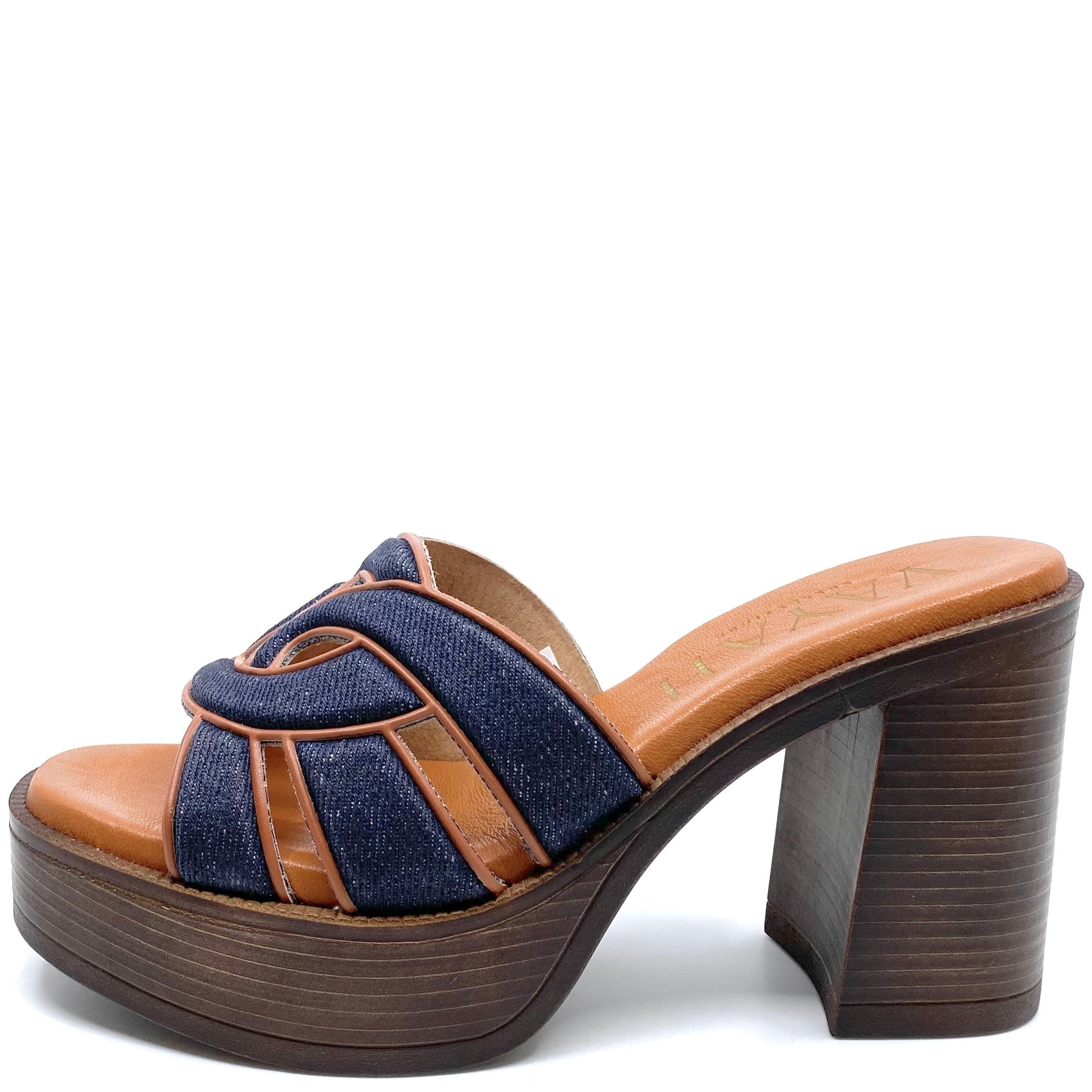 Vayah Alba Navy Jeans Leather