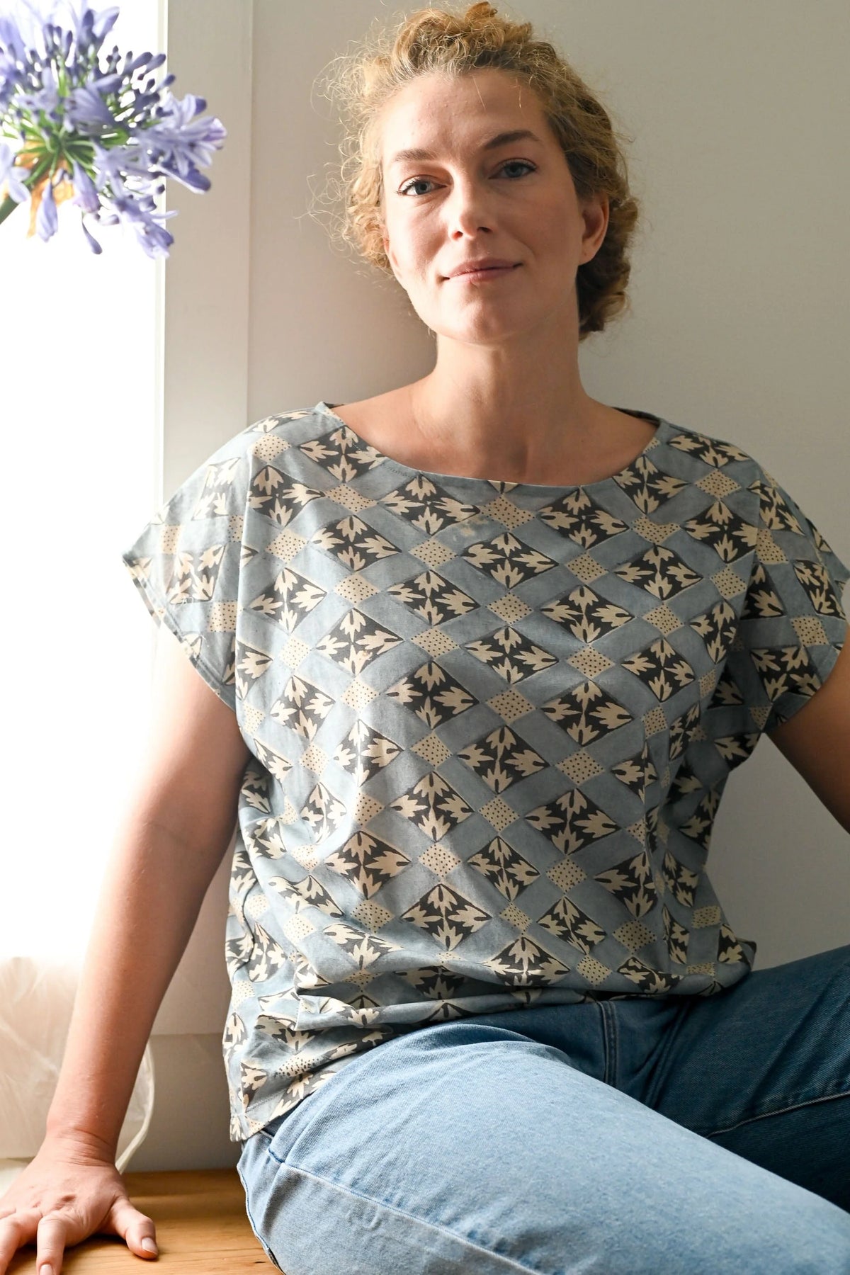 Lazybones Eleanor Tee Diamond Print