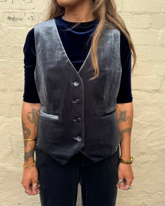 Italian Star Jets Velvet Vest Grey