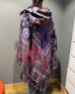 Tibet House A198 Patchwork Poncho Purple