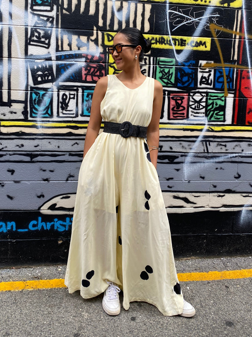 MGSC Razak Jumpsuit Yellow Black Polka Dot