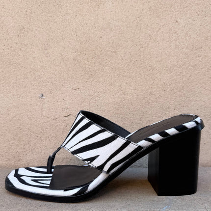 Mollini Neomi Heel Sandals Zebra/ Black Pony