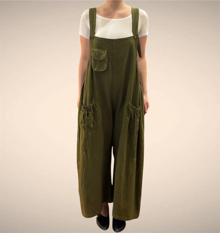 Tibet House AS41 Thick Cotton 3 Pocket Overalls Khaki