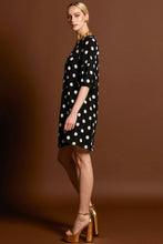 Load image into Gallery viewer, Fate + Becker Superstition Frill Sleeve Mini Dress Black Polka
