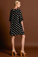 Load image into Gallery viewer, Fate + Becker Superstition Frill Sleeve Mini Dress Black Polka
