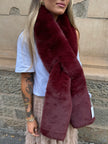 DEA The Label Faux Fur Scarf Wine