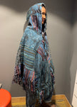 Tibet House A198 Patchwork Poncho Turquoise