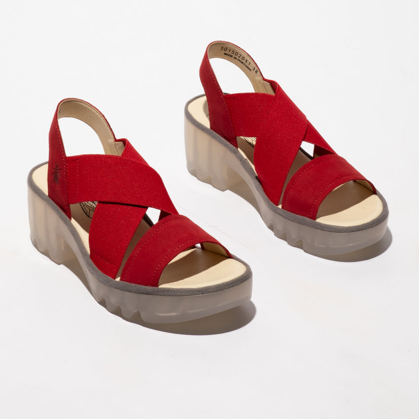 Fly London Taji Platform Sandals Lipstick Red
