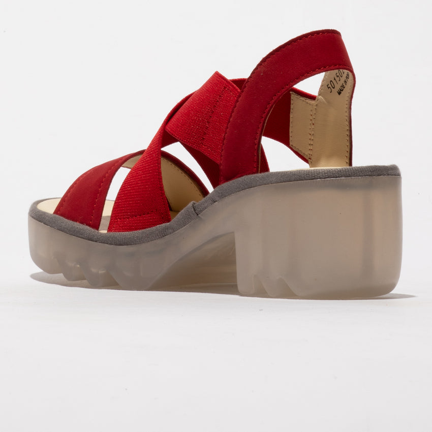 Fly London Taji Platform Sandals Lipstick Red