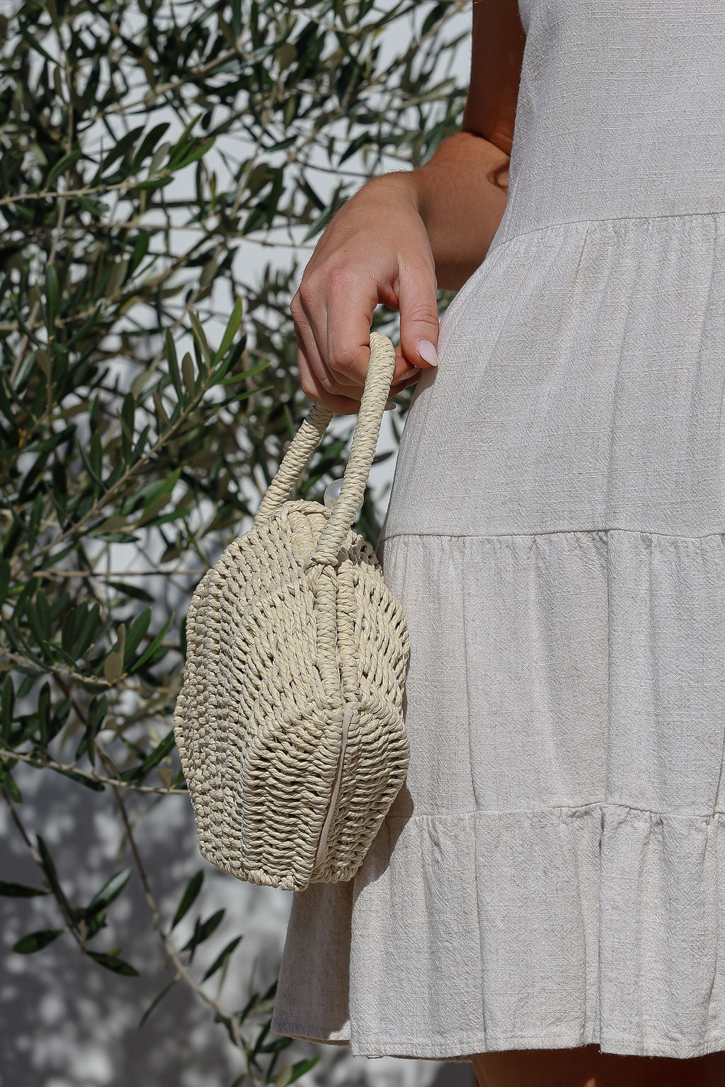 Free Spirit Australia FSB2513 Shell Pearl Basket Bag Natural