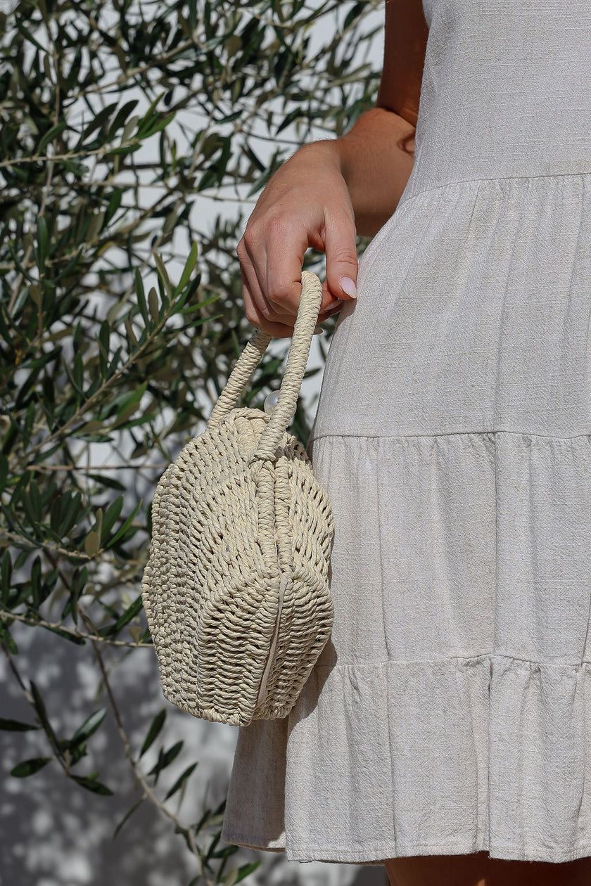 Free Spirit Australia FSB2513 Shell Pearl Basket Bag Natural