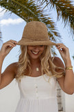 Free Spirit Australia FSH2644 Classic Woven Boater Sun Hat Tan