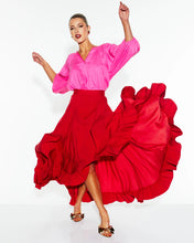 Load image into Gallery viewer, Fate + Becker All Night Ruffle Skirt Lipstick Red
