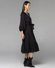 Load image into Gallery viewer, Fate + Becker Faraway Tiered Midi Dress Black
