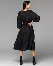 Load image into Gallery viewer, Fate + Becker Faraway Tiered Midi Dress Black
