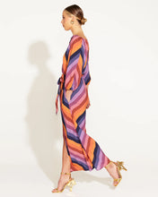 Load image into Gallery viewer, Fate + Becker Sunset Dream Tie Waist Midi Dress Sunset Stripe
