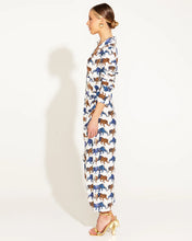 Load image into Gallery viewer, Fate + Becker Queen Of The Jungle Fitted Faux Wrap Dress Tigers
