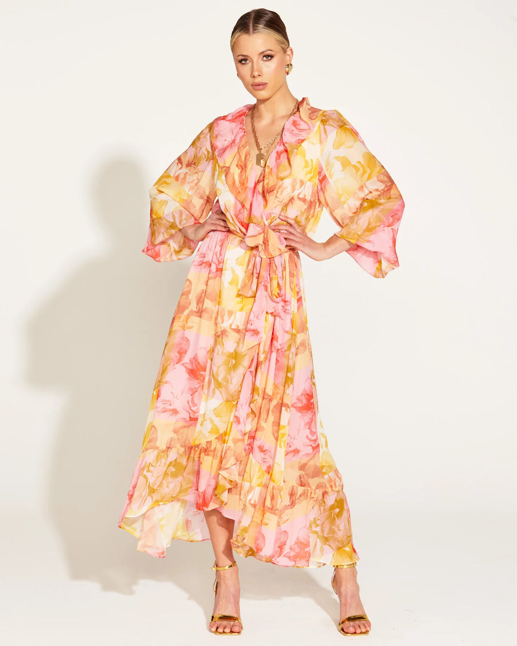 Fate + Becker Earthly Paradise Wrap Midi Dress Paradise Floral