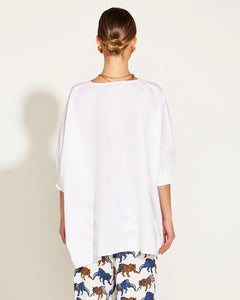 Fate + Becker A Walk In The Park Linen Oversized Batwing Top White