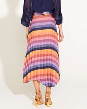 Load image into Gallery viewer, Fate + Becker Sunset Dream Pleated Midi Skirt Sunset Stripe
