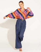 Load image into Gallery viewer, Fate + Becker Sunset Dream Long Sleeve Blouse Sunset Stripe
