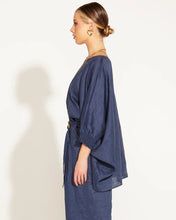 Load image into Gallery viewer, Fate + Becker A Walk In The Park Linen Oversized Batwing Top Navy
