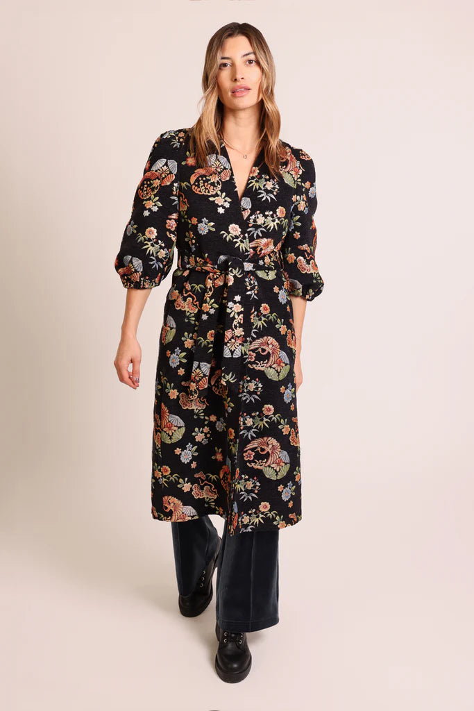 Traffic People Fleeting Fools Duster Coat Black