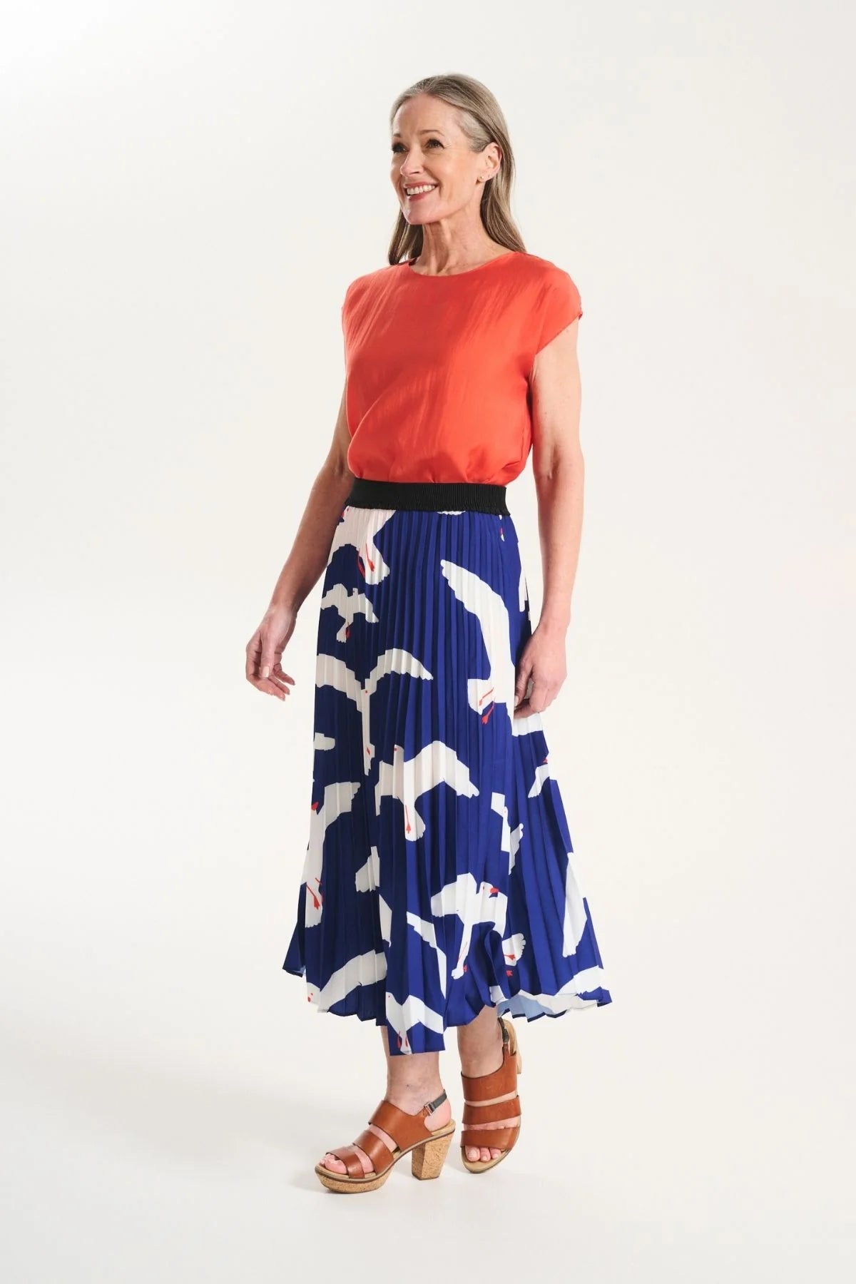 Olga de Polga Flock Pleated Skirt Blue