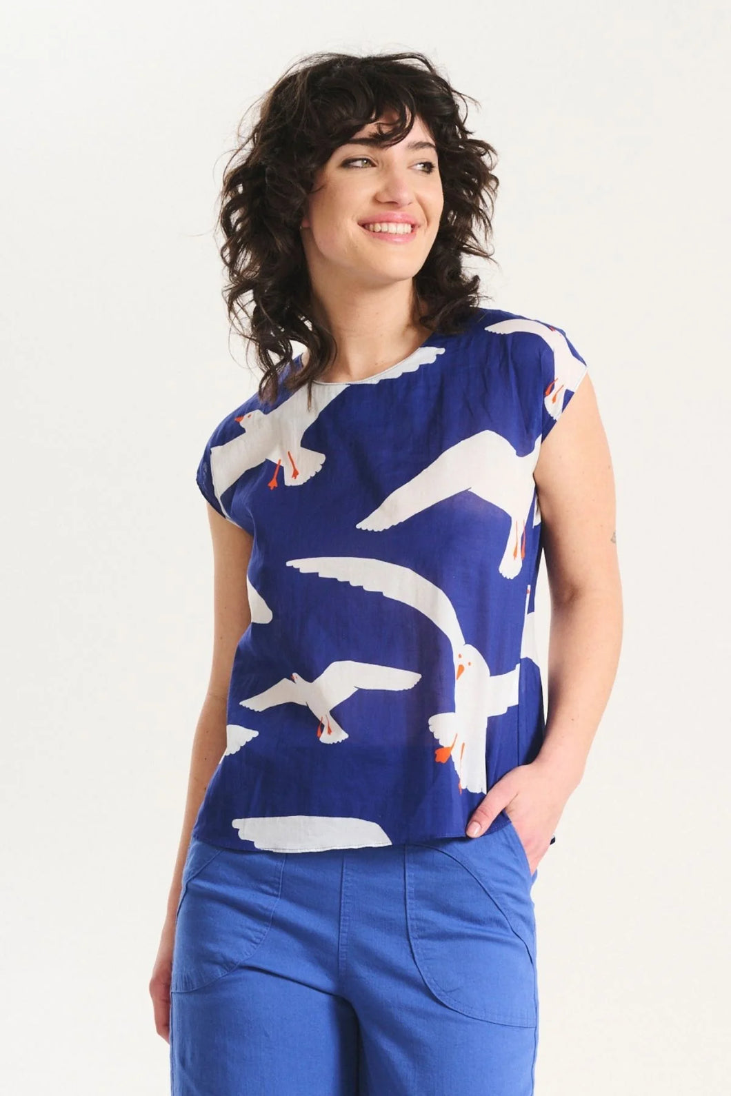 Olga de Polga Flock Tee Cotton Voile Blue