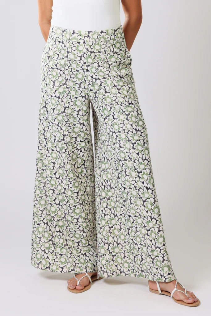 Traffic People Floral Anglaise Rene Trousers Green